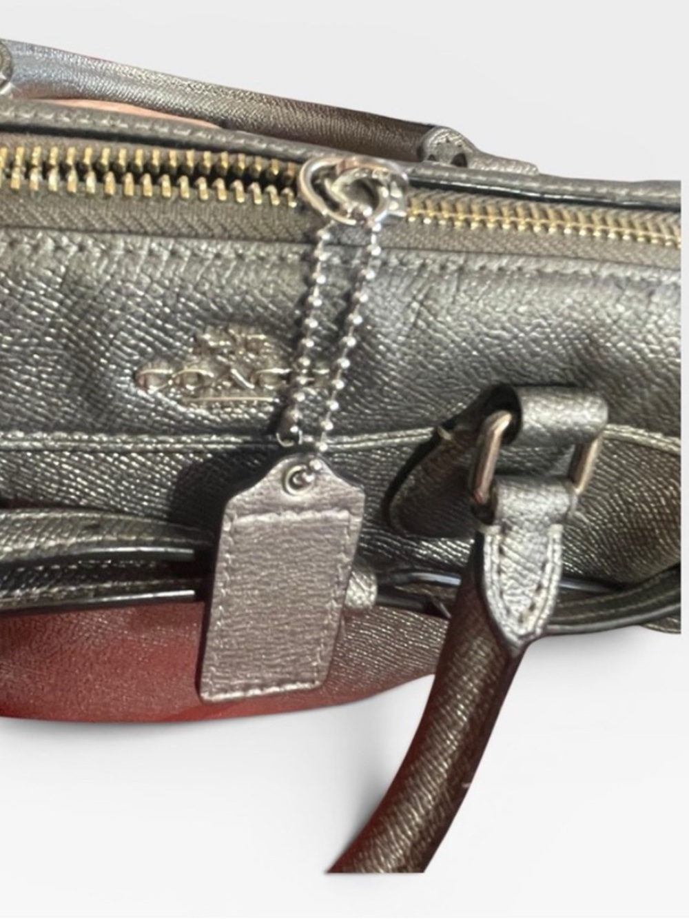 Coach Mini Bennett Satchel / Crossbody – Gunmetal Metallic Leather - Picture 13 of 13